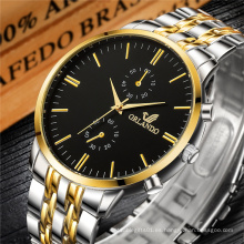 Relojes para hombre, nuevo reloj de cuarzo de moda ORLANDO 001, reloj de pulsera de acero inoxidable chapado en oro plateado para hombre, reloj Masculino Relogio